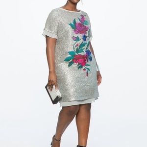 Silver Sequin Party Dress Plus Size